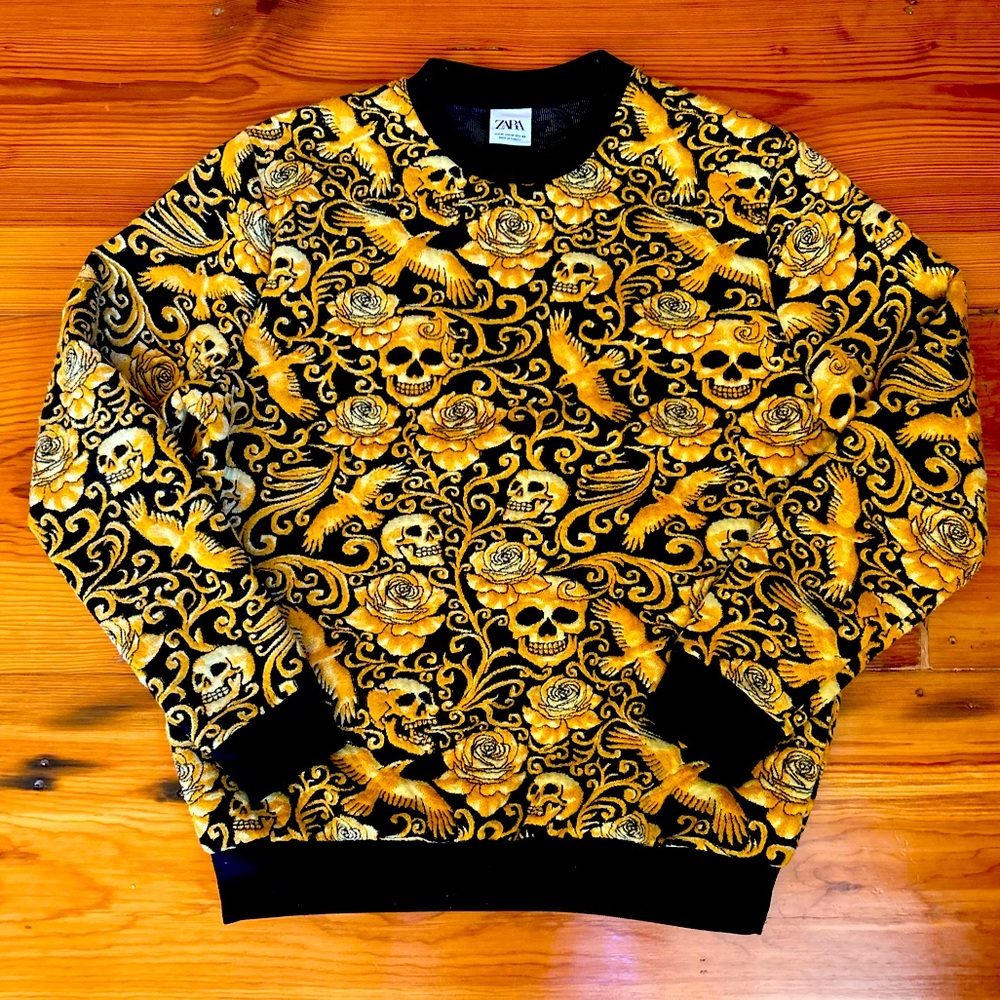 Edgar Allen Poe Skull Sweater